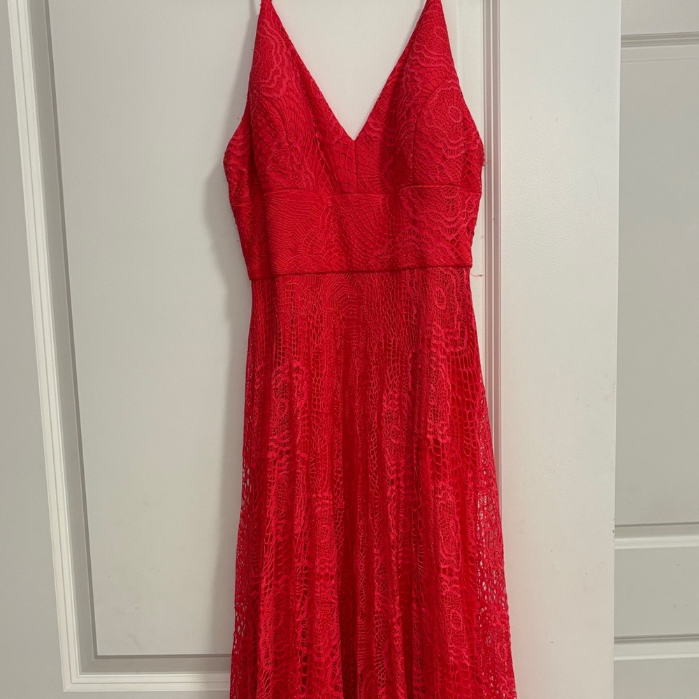 Elegant Red Lace Dress
